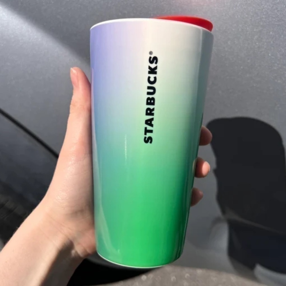 NWT Starbucks Summer 2022 Ceramic double walled tumbler ocean gradient